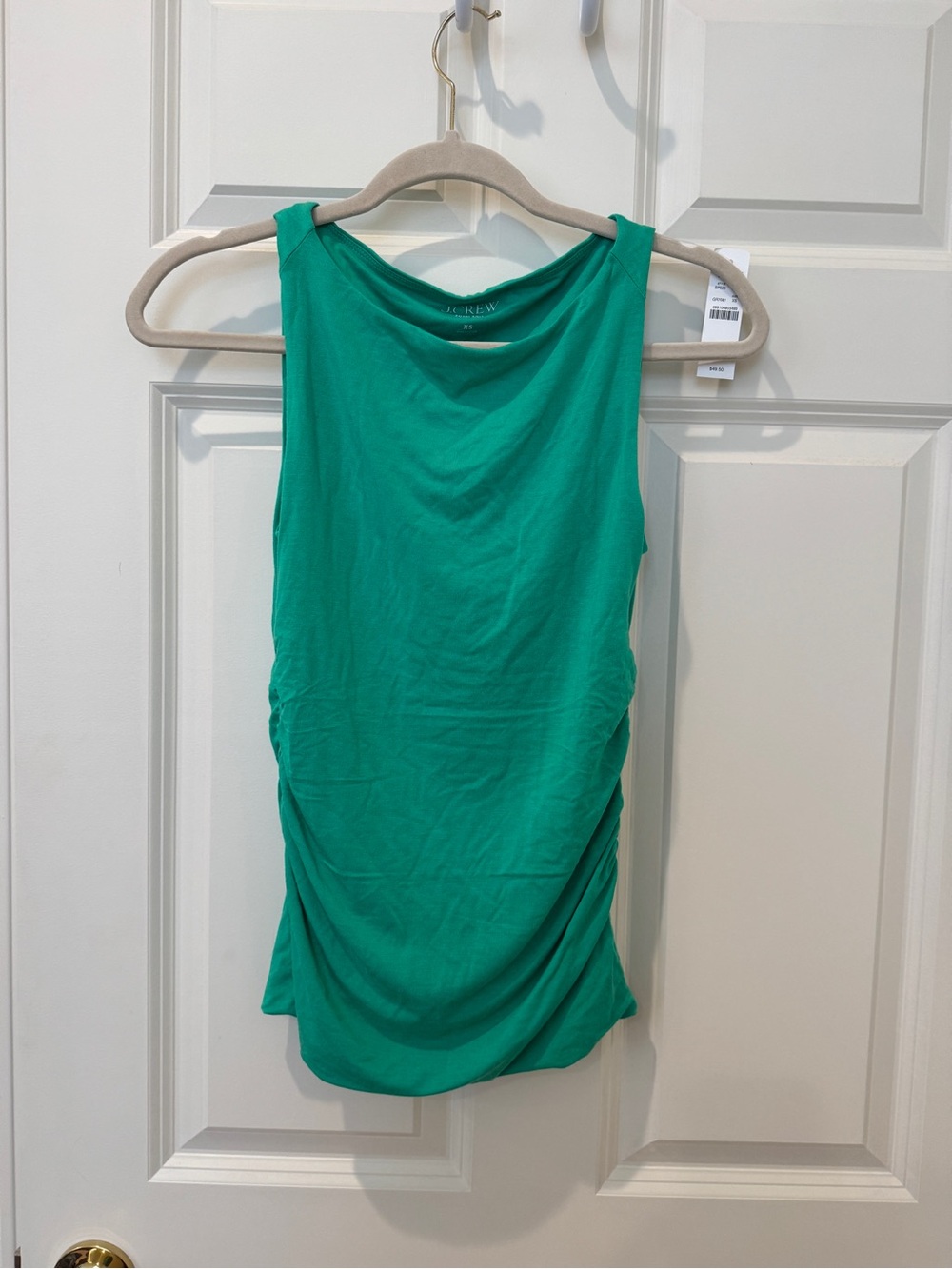 J. Crew Emerald Green Ruched Tank